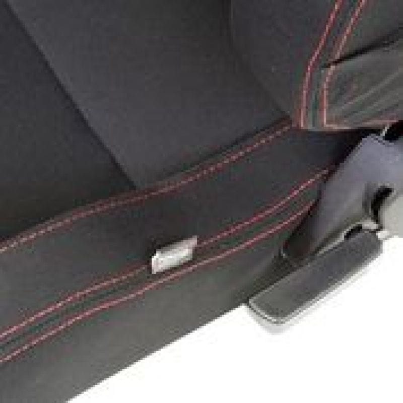 NRG — NRG Sport Seats (Pair) Type-R Cloth w/NRG Logo - Black w/Red Stitch