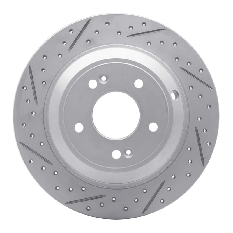 R1 Concepts — R1 18-23 Genesis G70 Rear Left Drilled & Slotted Geo-Carbon Rotor