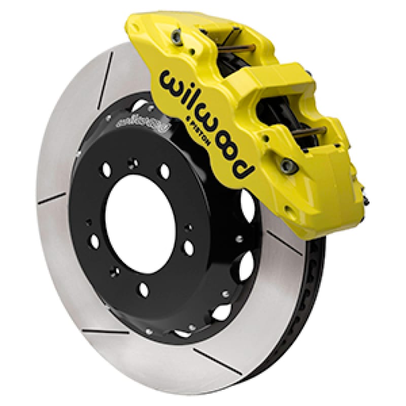 Wilwood — Wilwood 99-12 Porsche 911(996/997) Aero6 Front Brake Kit Slotted 14.00in Rotor W/Lines - Yellow