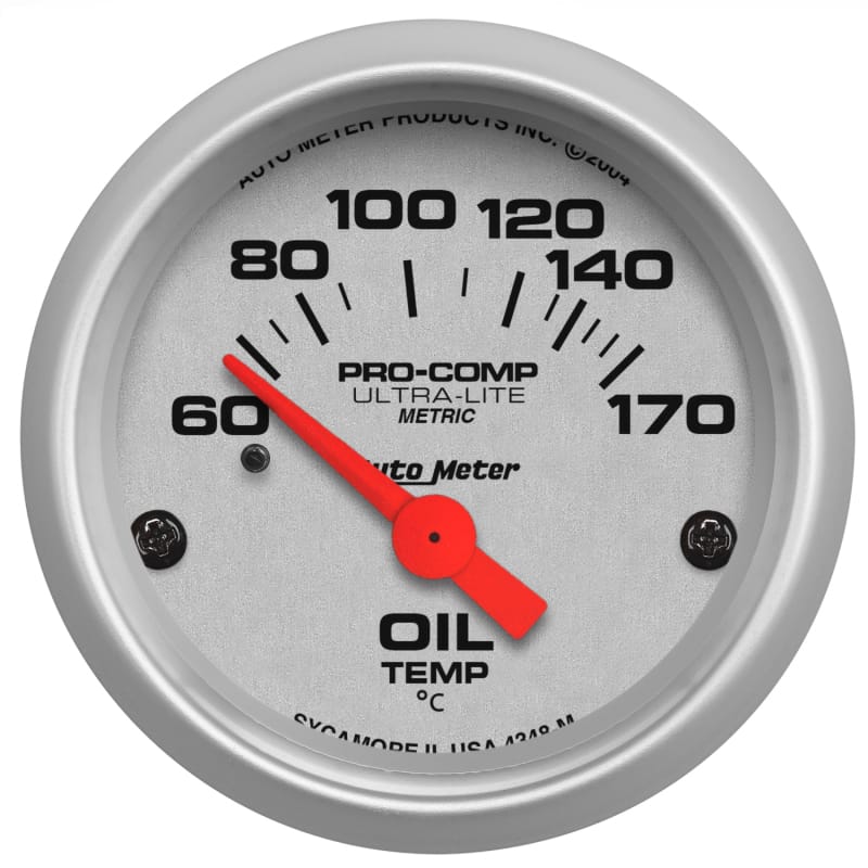 AutoMeter — Autometer Ultra-Lite 52mm 60-170 Deg C Electronic Oil Temperature Gauge
2" OIL TEMP, 60-170