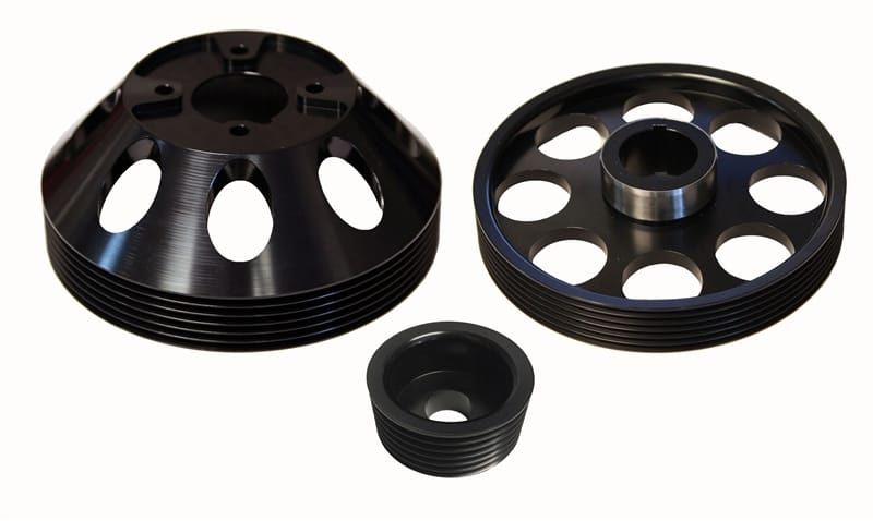 Torque Solution — Torque Solution Lightweight WP/Crank/Alt Pulley Combo (Black): Hyundai Genesis Coupe 3.8 2010+
