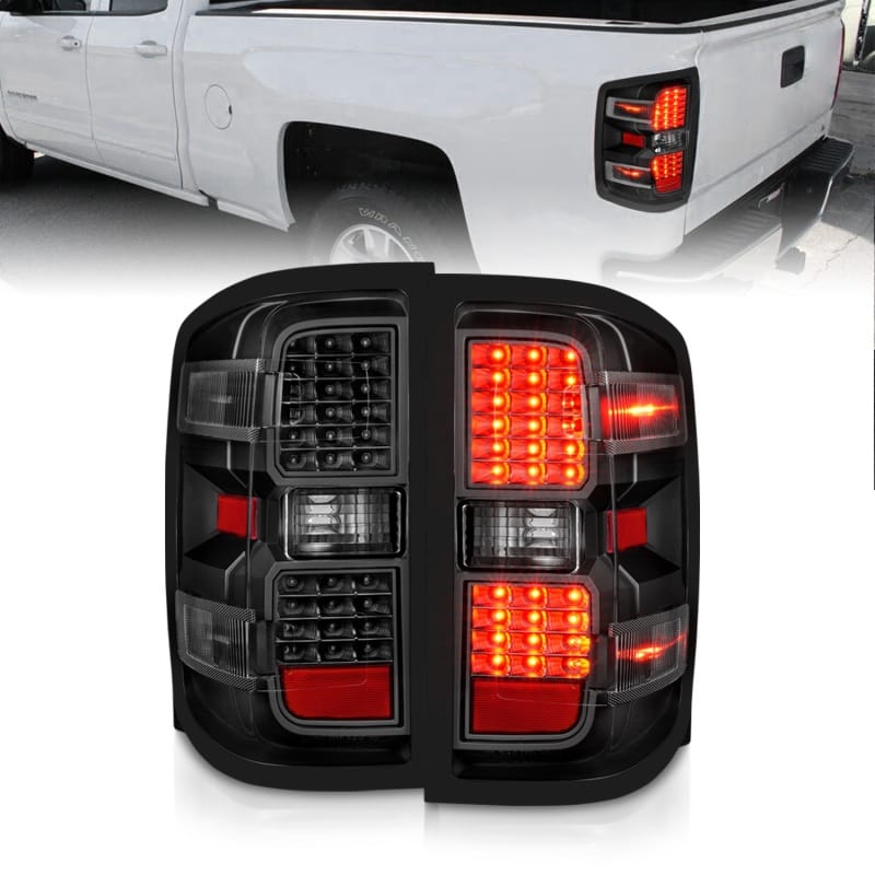 ANZO — ANZO 15-19 Chevy Silverado 2500HD/3500HD (Factory Halogen Only) LED Tail Lights Black w/Clear Lens
Tail Light Set