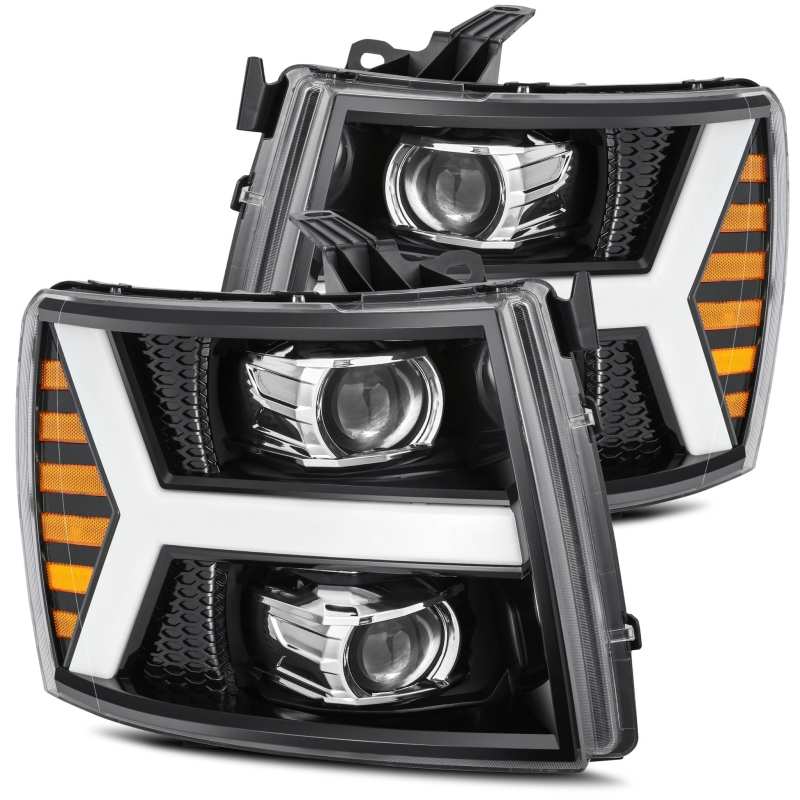 AlphaRex — AlphaRex 07-13 Chevy 1500HD PRO-Series Proj Headlight Plank Style Gloss Blk w/Activ Light/Seq Signal
Projector Headlights
