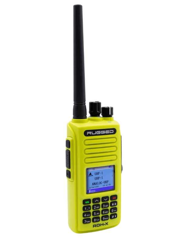Rugged Radios — Rugged Radios WATERPROOF - Rugged RDH-X - Bus Band 2-Way Radio - Digital and Analog / Safety Yellow