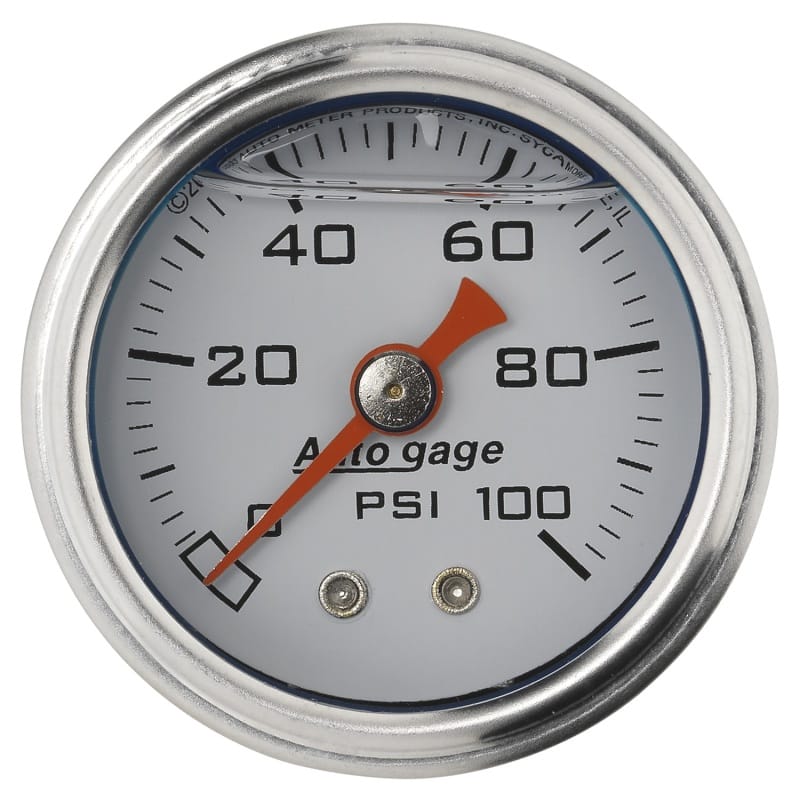 AutoMeter — Autometer 1.5 inch Fuel Pressure Gauge 0-100 PSI
Ga Press 100psi Wht