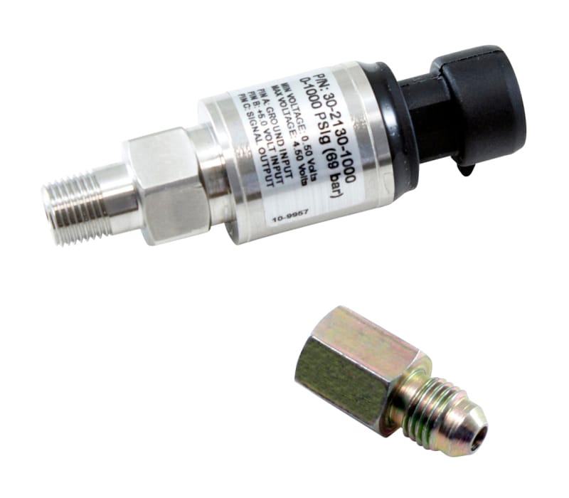AEM — AEM 1000 PSIg Stainless Sensor Kit - 1/8in NPT Male Thread to -4 Adapter
Sensors/Connectors
Sensor Kit