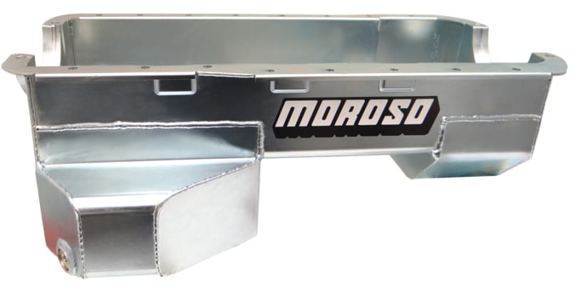 Moroso — Moroso Ford 289-302 (w/Rear Sump) Road Race Baffled Wet Sump 7qt 7.5in Steel Oil Pan