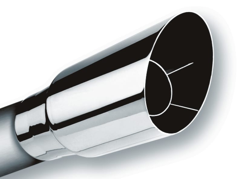 Borla — Borla Universal Polished Tip Single Round Angle-Cut (inlet 2 1/2in. Outlet 3 1/2in) *NO Returns*
ExhstTailPipeTip
Tip - Round