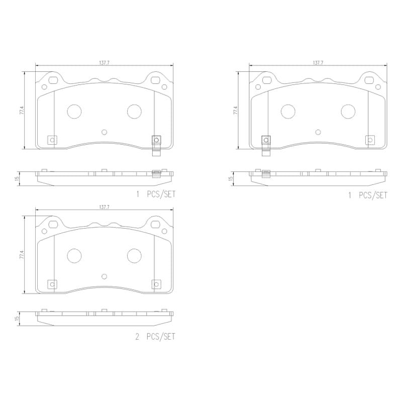 Brembo OE — Brembo OE 16-18 Ford Focus PRIME Ceramic Brake Pad - Front