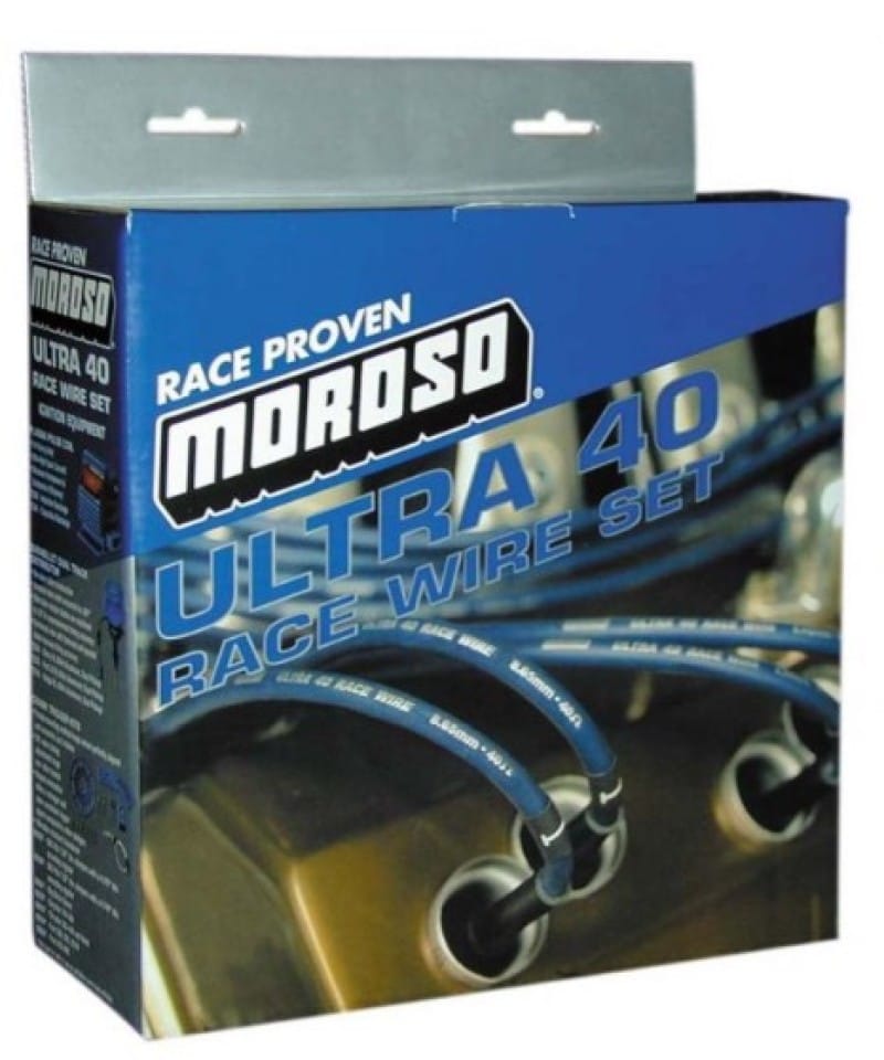 Moroso — Moroso GM LS Ignition Wire Set - Ultra 40 - Sleeved - Coil-On - 8in Wire - Black