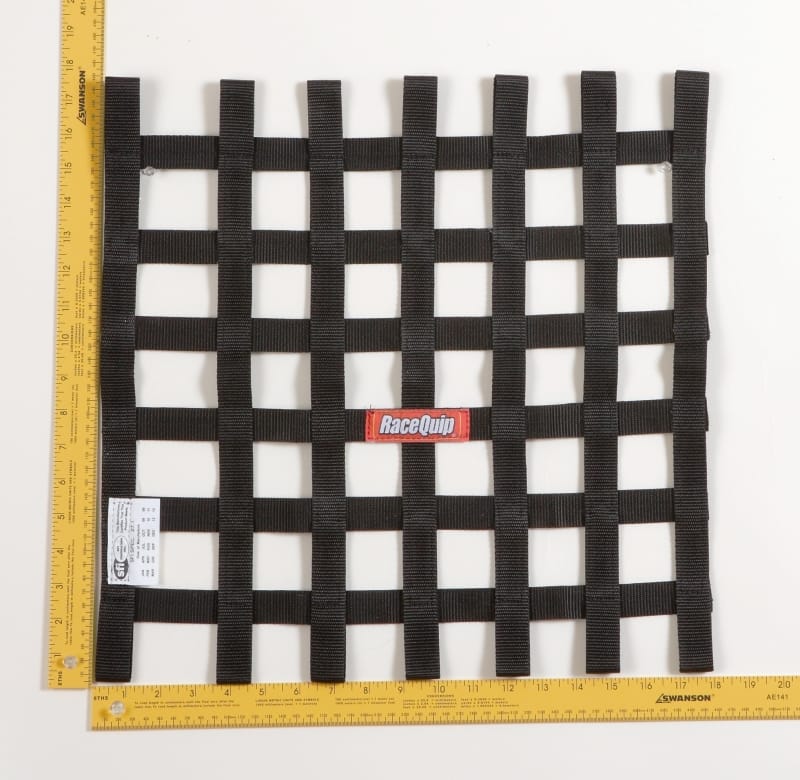 Racequip — RaceQuip Black 18 X 18 SFI Ribbon Net