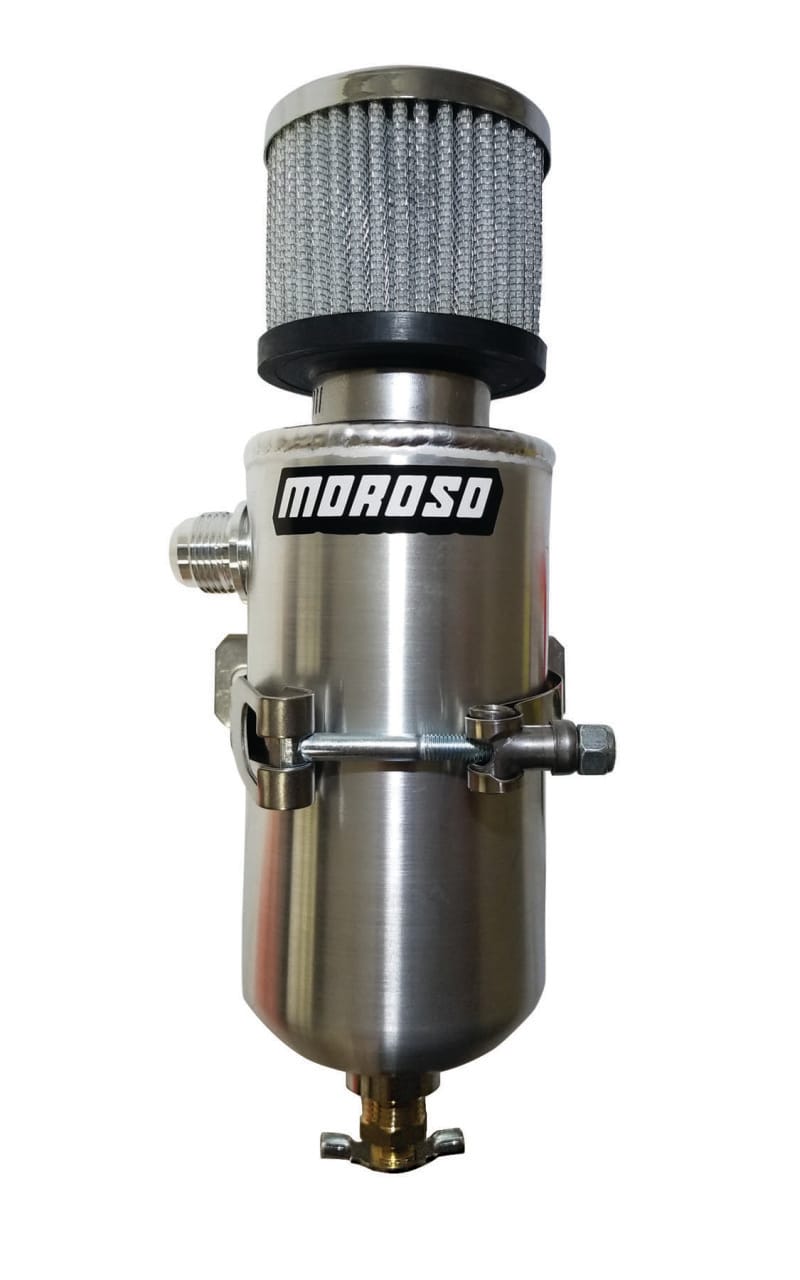 Moroso — Moroso Breather Tank/Catch Can -10An Male Fitting - Aluminum