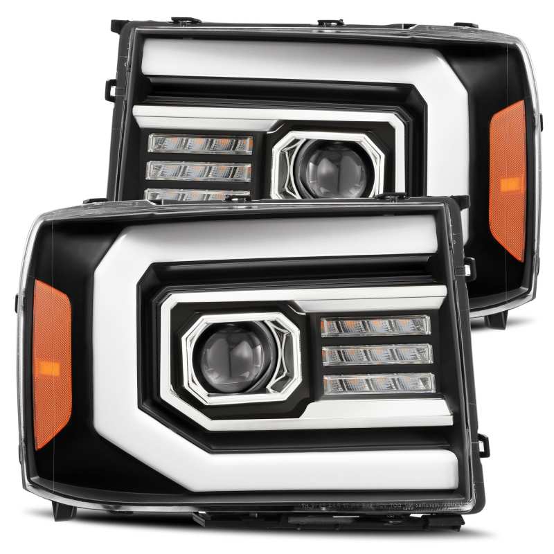 AlphaRex — AlphaRex 07-13 GMC 1500HD PRO-Series Proj Headlights Plank Style Matte Blk w/Activ Light/Seq Signal
Projector Headlights