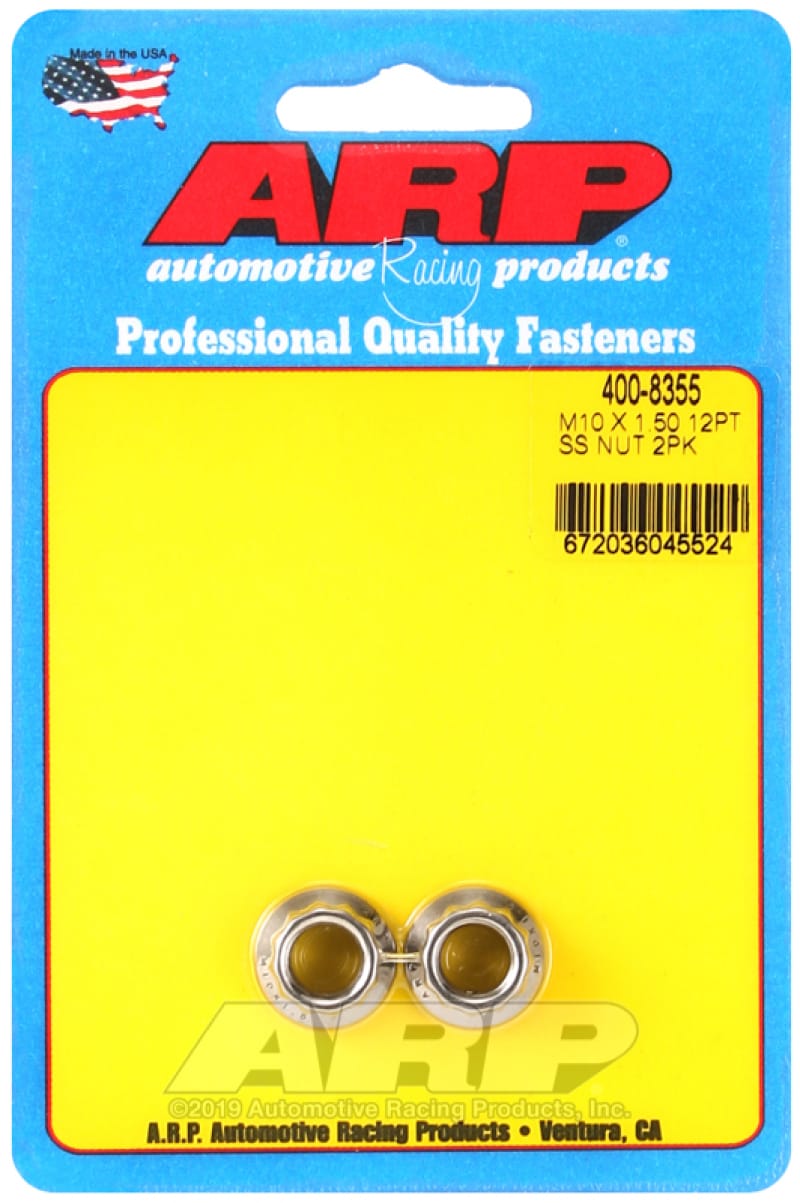 ARP — ARP M10 X 1.50 SS 12mm socket 12pt Nut Kit (2-pack)