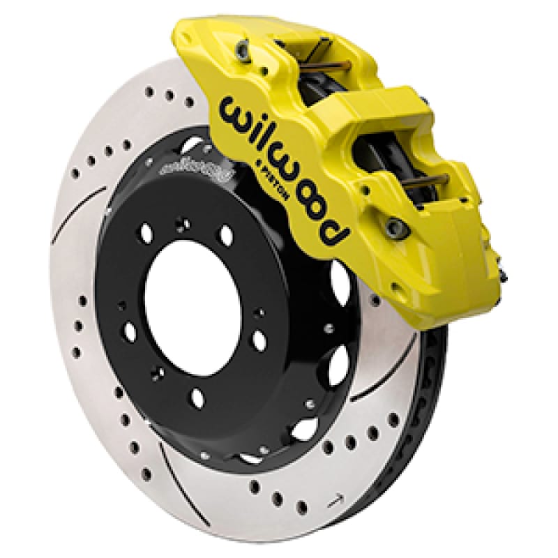 Wilwood — Wilwood 99-12 Porsche 911 (996/997) Aero6 Front Brake Kit Drill/Slot 14.00in Rotor W/Lines - Ylw
