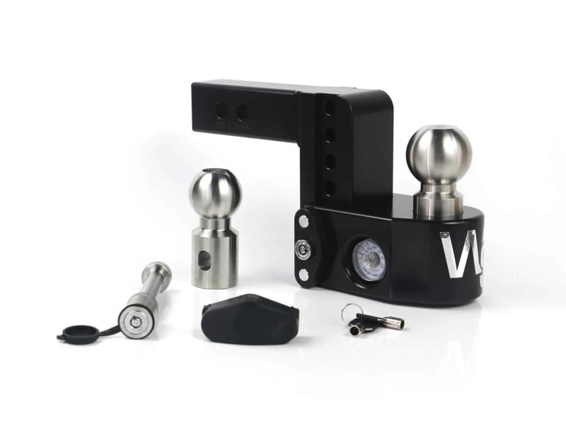 Weigh Safe — Weigh Safe 4in Drop Hitch w/Built-in Scale & 2in Shank (8K/12.5K GTWR) w/WS05 - Black Cerakote