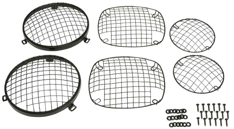 Kentrol — Kentrol 76-86 Jeep CJ Powdercoat Wire Mesh Guard Set 6 Pieces Black