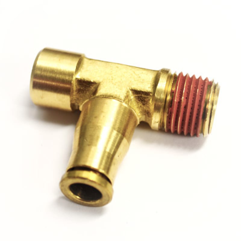 Ridetech — Ridetech Airline Fitting Compressor Tee 1/8in NPT x 1/8in Female NPT x 1/4in Airline
Air Fitting Comp. T