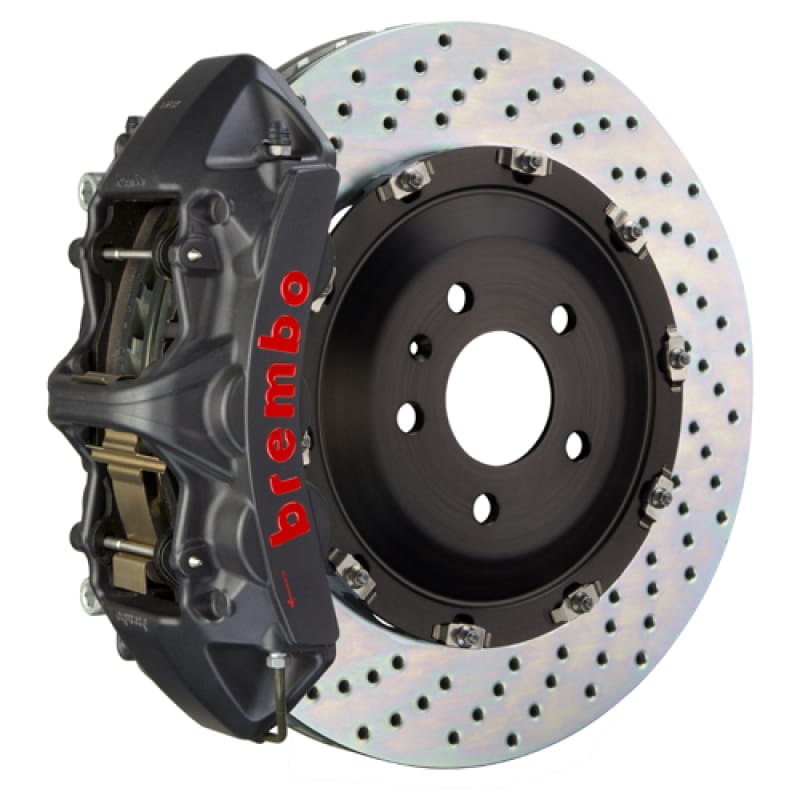 Brembo — Brembo 04-11 612 Scaglietti Front GTS BBK 6 Piston Cast 380x34 2pc Rotor Drilled-Black HA
