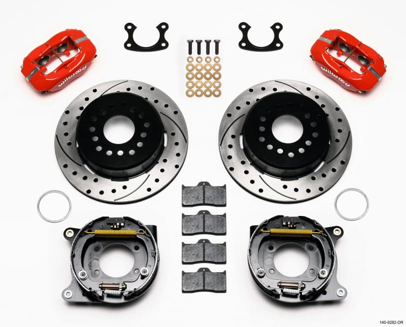 Wilwood — Wilwood Forged Dynalite P/S Park Brake Kit Drill-Red Small Ford 2.50in Offset
BRAKE KIT