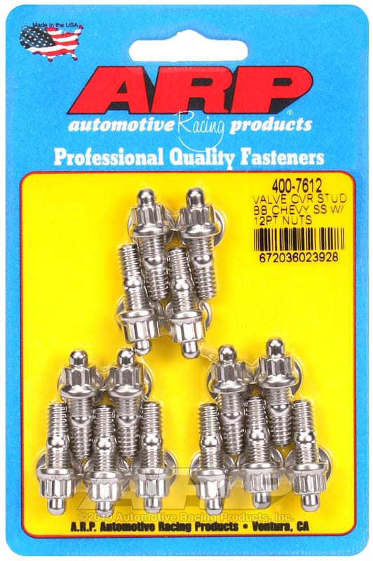 ARP — ARP BB Chevy Stamped Steel Covers SS 12 pt Valve Cover Stud Kit
