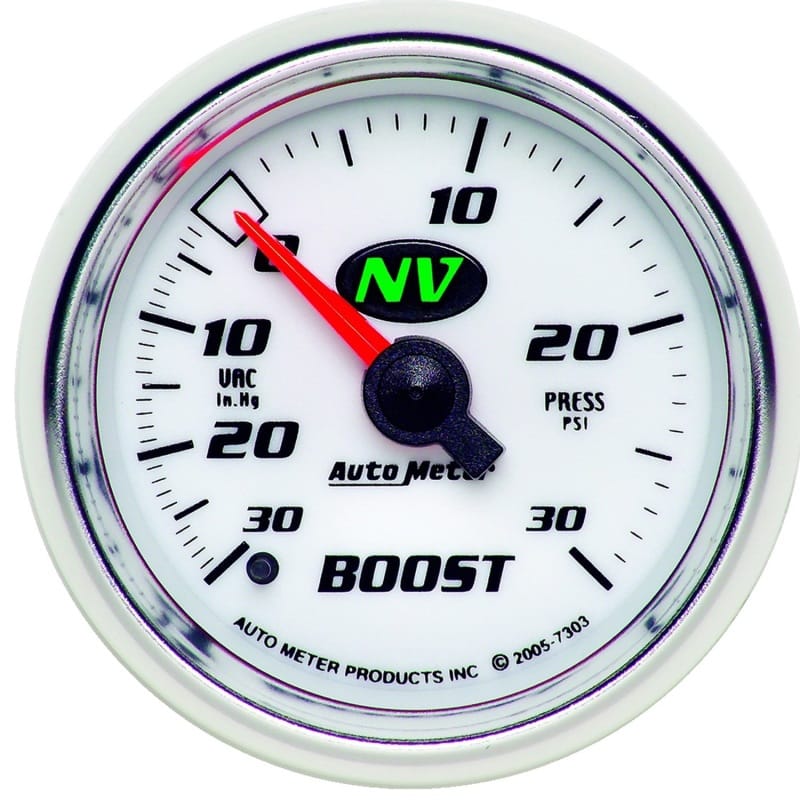 AutoMeter — Autometer NV 52mm 30 PSI Mechanical Boost Gauge
2-1/16" BOOST-VAC, 3