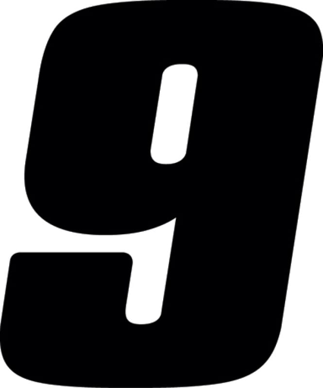 Hardline — Hardline Dirt Digits 3pk 4 in. - High Gloss Number 9 - Black