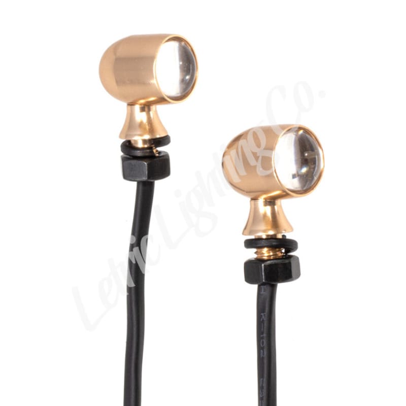 Letric Lighting — Letric Lighting 12mm Mini White Running Amber Turn Signal LED - Gold Anodized