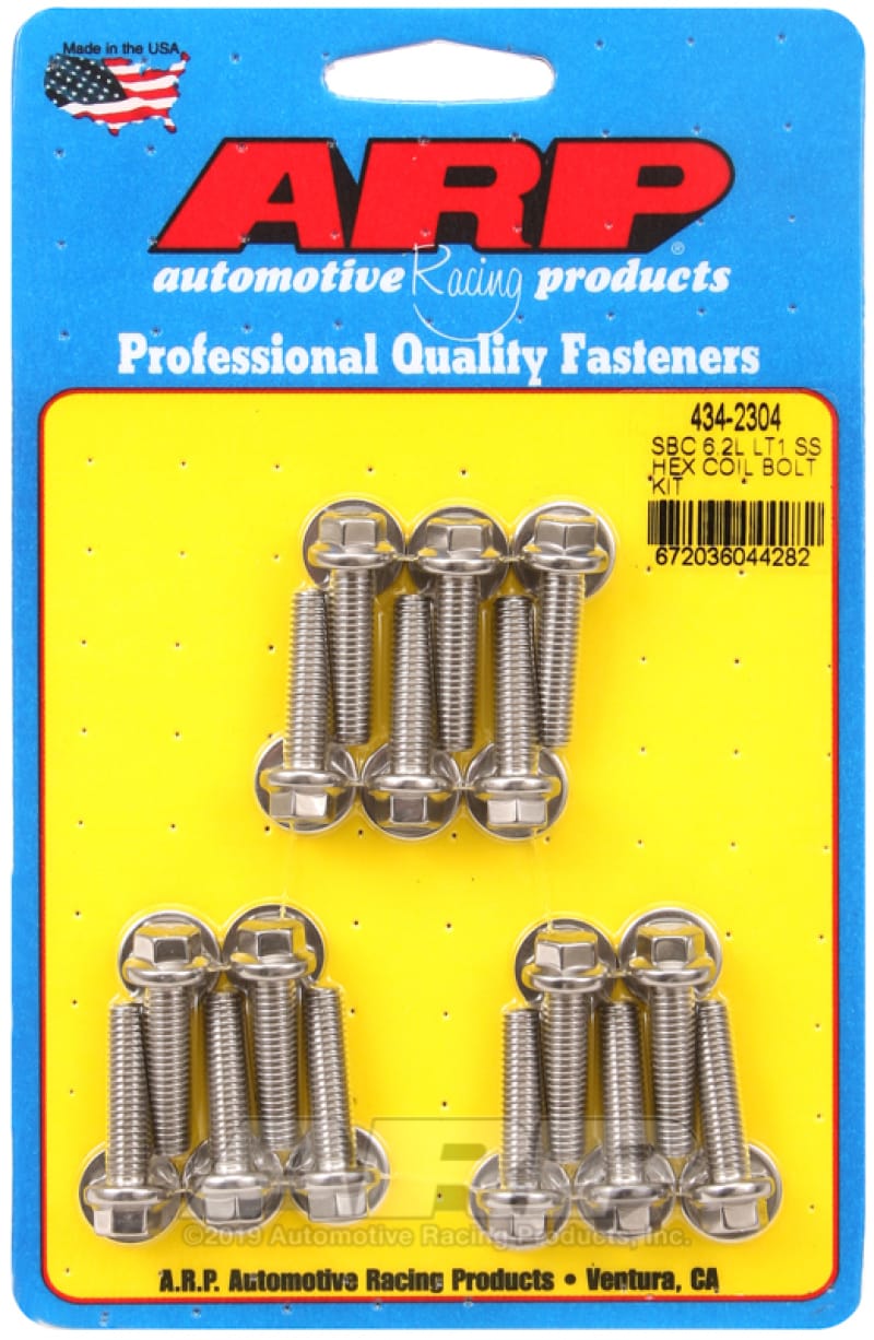 ARP — ARP Chevy LT1 6.2L Ignition Coil Hex Stainless Steel Bolt Kit