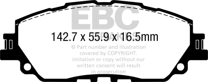 EBC — EBC 2019+ Lexus ES300H 2.5L Hybrid Redstuff Front Brake Pads
Disc Brake Pad