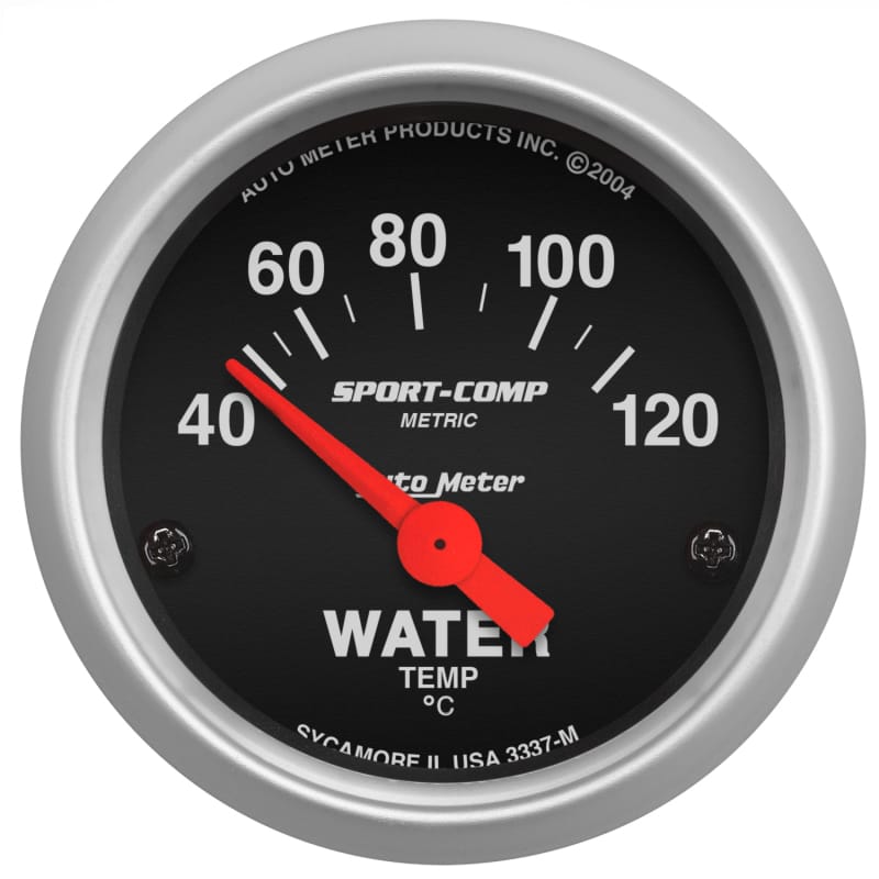 AutoMeter — Autometer Sport-Comp 52mm 40-120 Degree Short Sweep Electronic Water Temperature Gauge
2" WATER TEMP, 40-12