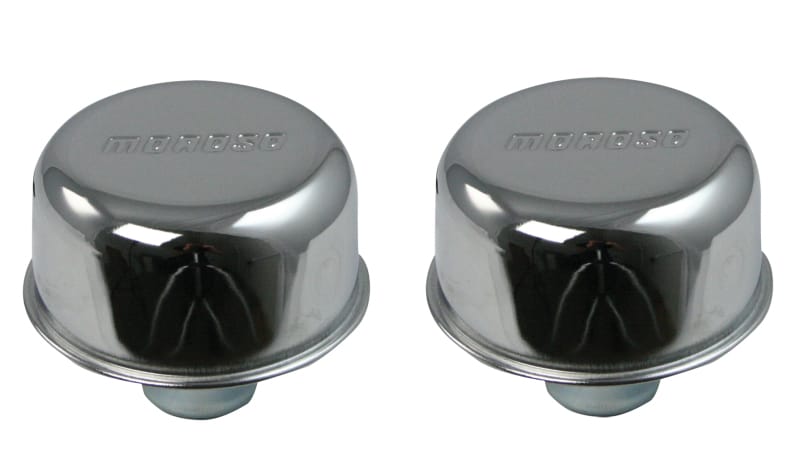Moroso — Moroso Valve Cover Breather - 1.22in Diameter - One Piece Push-In Type - Chrome Plated - 2 Pack