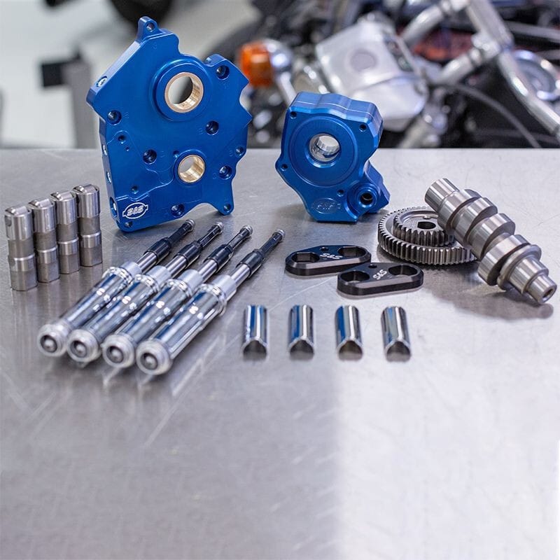 S&S Cycle — S&S Cycle 2017+ M8 Models Gear Drive 465G Cam Chest Kit w/ Chrm Pushrod Tubes - Oil Cooled Incl. VVT