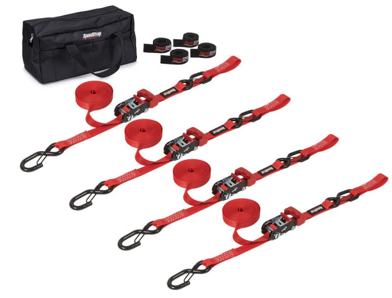 SpeedStrap — SpeedStrap 1In Heavy Duty Motorcycle/ATV Tie-Down Kit - Red