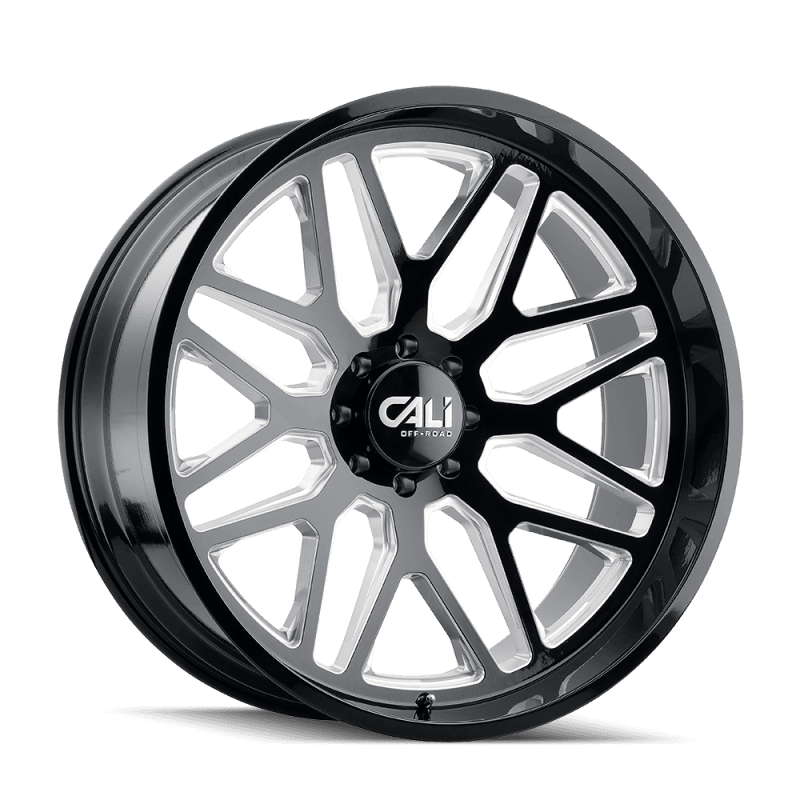 Cali Off-Road — Cali Off-Road 9115 Invader 28x12 / 6x135 BP / -44mm Offset / 87.1mm Hub Gloss Black Milled Wheel
9115