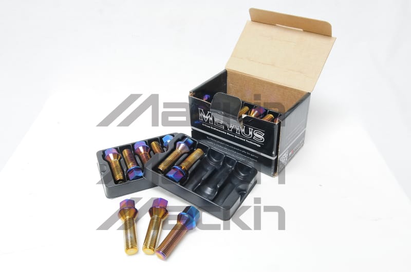 Wheel Mate — Wheel Mate Mevius 17 Hex Lug Bolt Set of 20 - Black 14x1.25 40mm Cone 60 DEG TAP