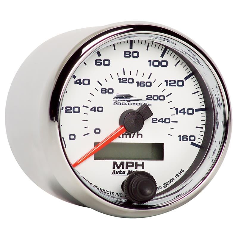 AutoMeter — Autometer Pro-Cycle Gauge Speedo 2 5/8in 160 Mph/260Kmh Elec White
2.6" SPD 160 M WT PC