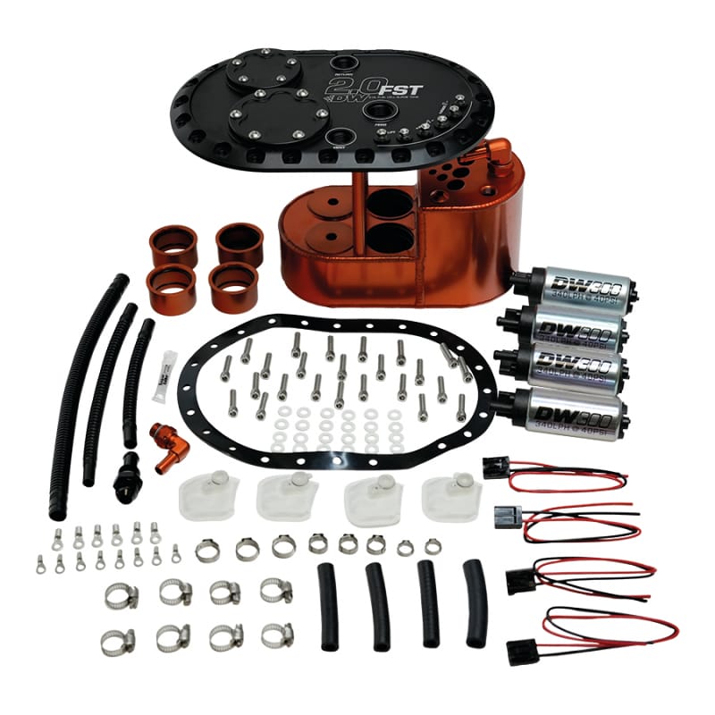 DeatschWerks — DeatschWerks 2.0L Staged Fuel Cell Surge Tank (Includes 4 DW300 Fuel Pumps)
Surge Tanks