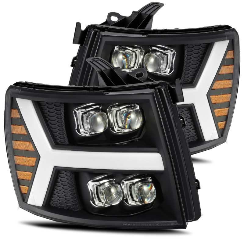 AlphaRex — AlphaRex 07-13 Chevy 1500HD NOVA LED Proj Headlights Plank Style Matte Blk w/Activ Light/Seq Signal
Projector Headlights