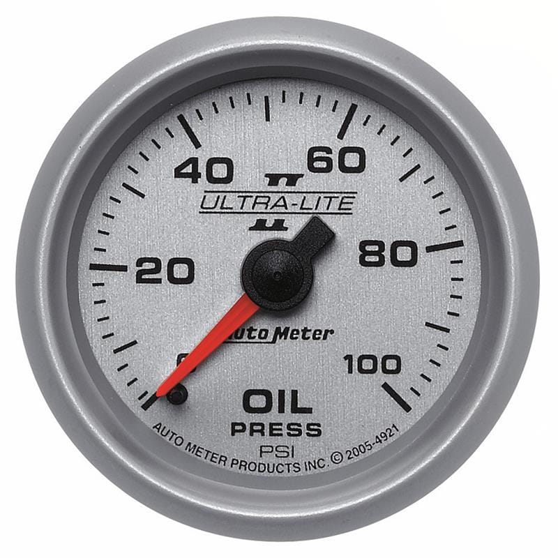 AutoMeter — Autometer Ultra-Lite II 52mm 0-100 PSI Mechanical Oil Pressure Gauge
2-1/16" OIL PRESS, 0