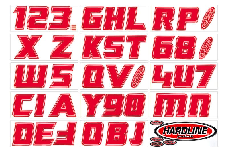 Hardline — Hardline Boat Lettering Registration Installation Kit 3 in. - 900 Red