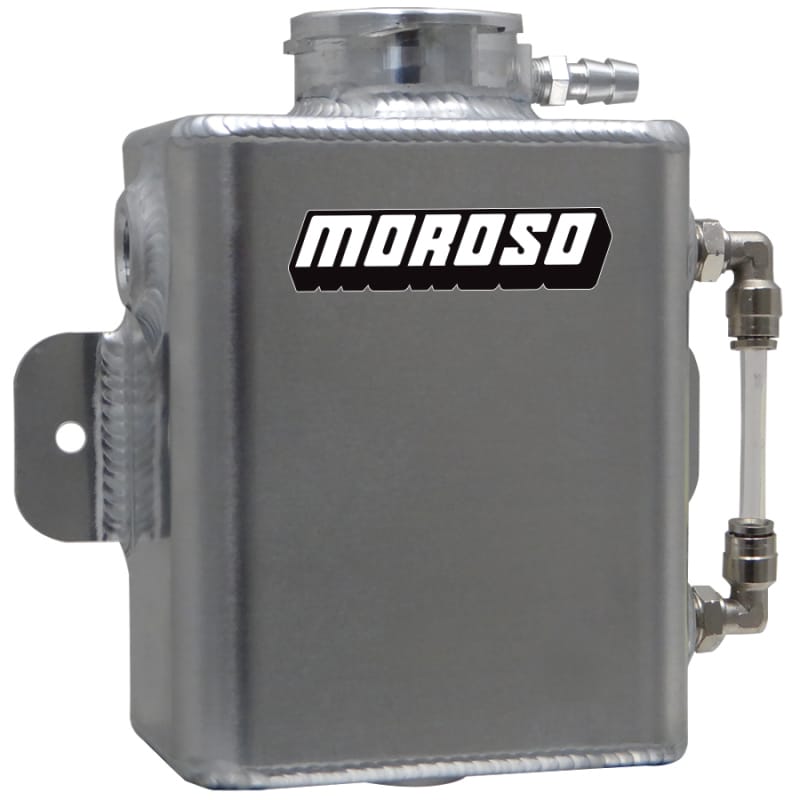Moroso — Moroso Universal Coolant Expansion Tank (w/Sight Tube) - Billet Filler Neck - 1.25qt