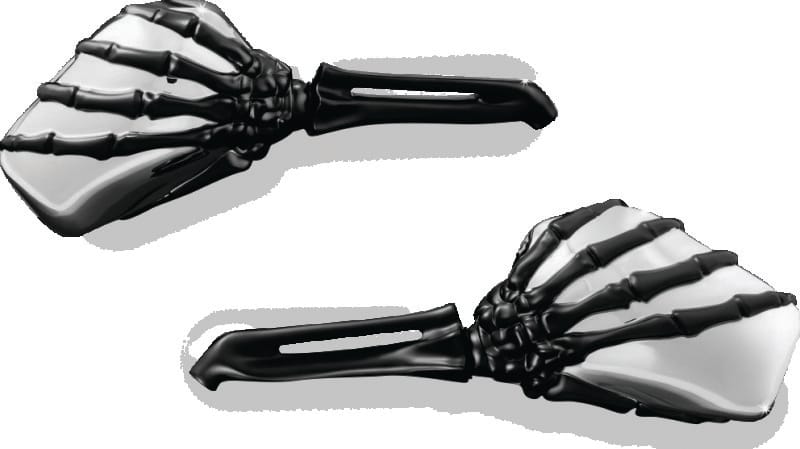 Kuryakyn — Kuryakyn Skeleton Hand Mirrors Black/Chrome