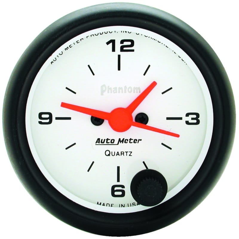 AutoMeter — Autometer Phantom 52mm 12V Electronic Clock Gauge
2" CLOCK, 12 VOLT, E