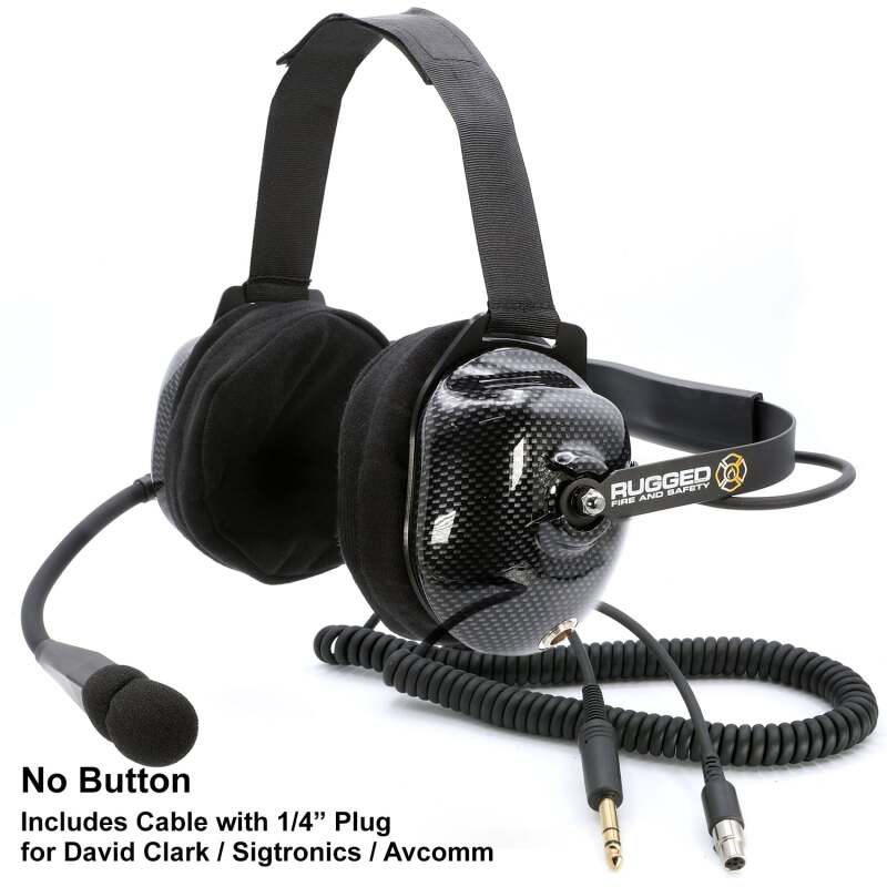 Rugged Radios — Rugged Radios FHS Behind-The-Head Fire Safety Industrial Headset With Mic On/Off Button / No Cable