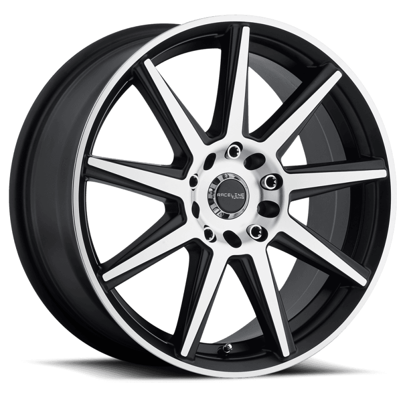 Raceline — Raceline 144M Storm 15x7in / 5x100/5x114.3 BP / 40mm Offset / 72.62mm Bore - Black & Machined Wheel