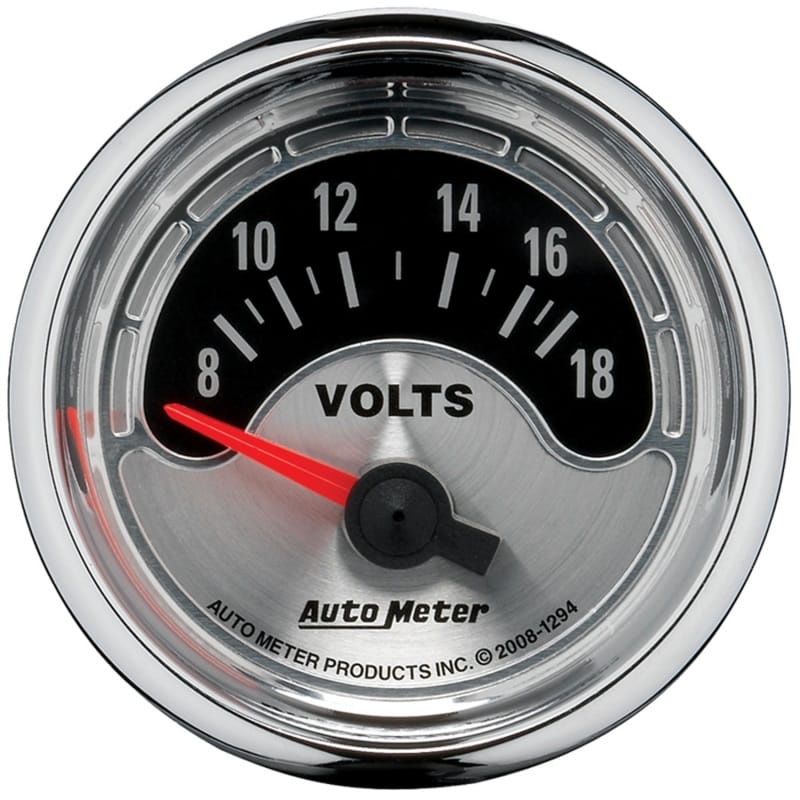 AutoMeter — Autometer American Muscle 52mm Short Sweep Electric 18V Voltmeter Gauge
GA 2" VOLT ELEC AM