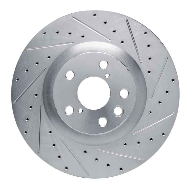 R1 Concepts — R1 11-25 Lexus GS450H Right Front Drilled & Slotted Silver Brake Rotor