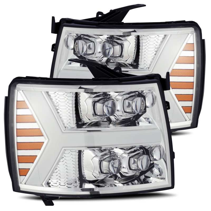 AlphaRex — AlphaRex 07-13 Chevy 1500HD NOVA LED Proj Headlights Plank Style Chrm w/Activ Light/Seq Signal
Projector Headlights