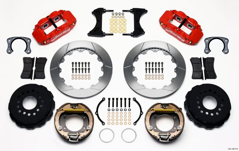 Wilwood — Wilwood Narrow Superlite 4R Rear P-Brk Kit 12.88in Red Big Ford New Style 2.50in Off Stag Mount
BRAKE KIT